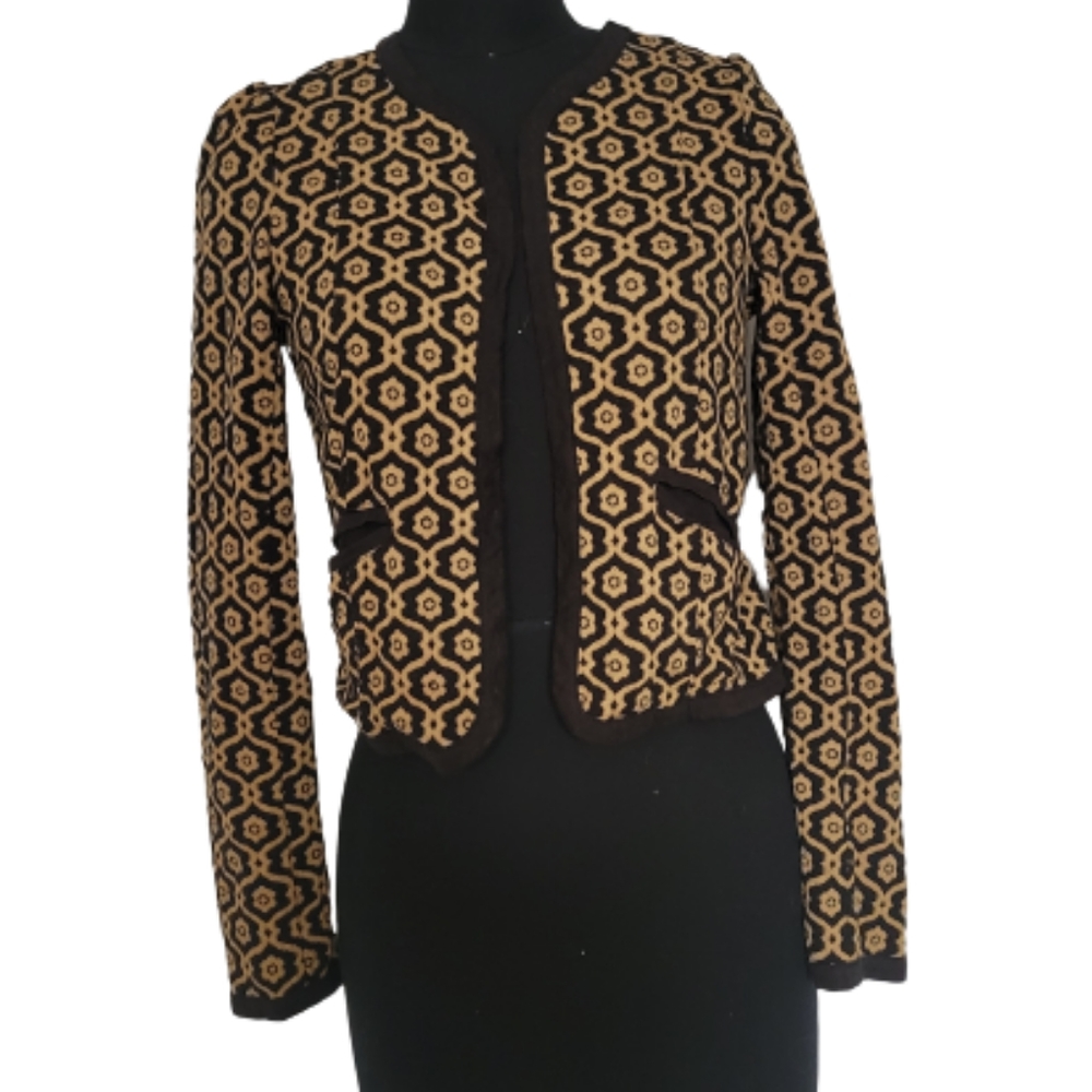 Frenchi Short Brocade Knit Blazer